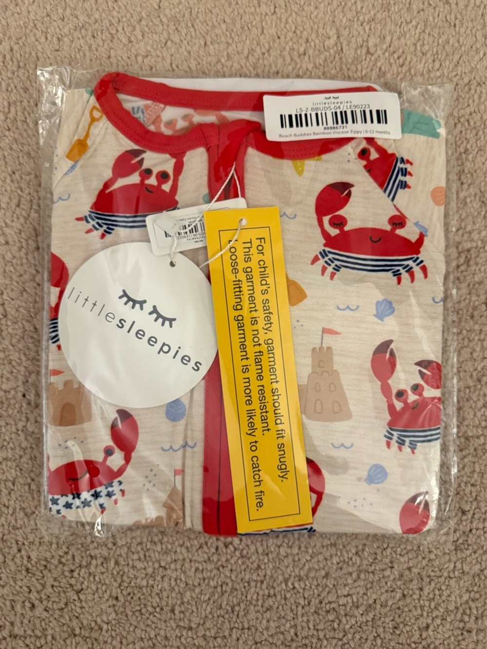 Little Sleepies Beach Buddies Zippy, NWT